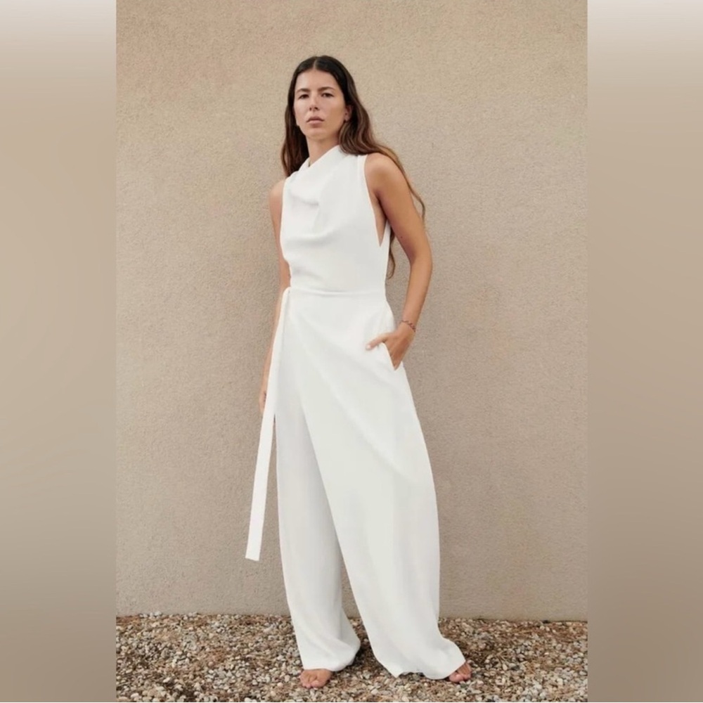 Zara Chic White Jumpsuit
